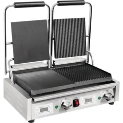 Buffalo Double Half Ribbed Contact Grill