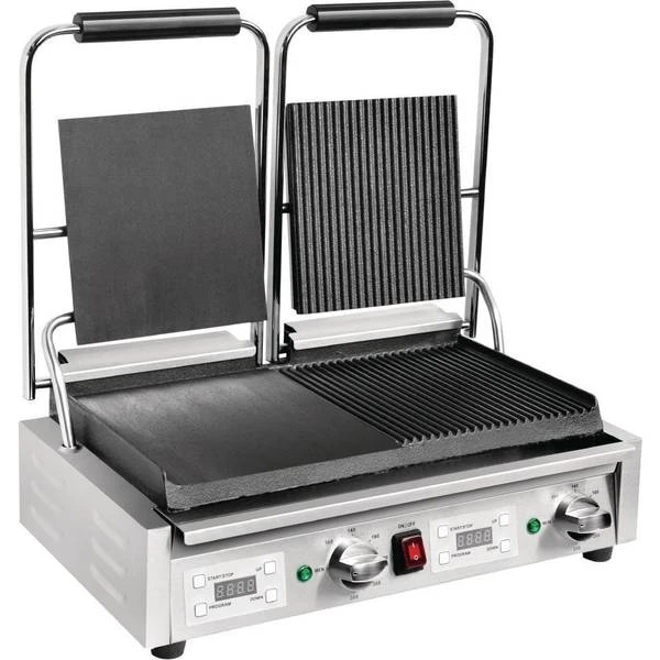 Buffalo Double Half Ribbed Contact Grill 1 Buffalo Double Half Ribbed Contact Grill