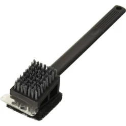 Charcoal Companion Black 2-in-1 Safe Scrub Grill Brush Long Handle