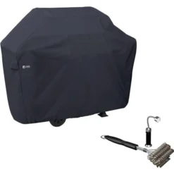 Classic Accessories Bbq Grill Cover, With Coiled Grill Brush & Magnetic Led Light