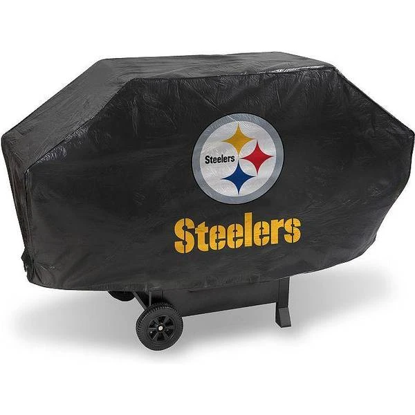 NFL Rico Industries Pittsburgh Steelers Black Deluxe Grill Cover Deluxe Vinyl Grill Cover 68" 1 NFL Rico Industries Pittsburgh Steelers Black Deluxe Grill Cover Deluxe Vinyl Grill Cover 68"
