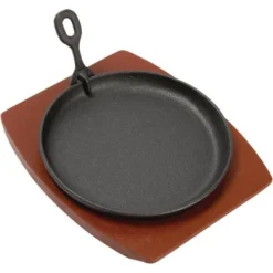Olympia Cast Iron Round Sizzler With Wooden Stand 220mm