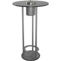 Pedestal Table For Smokers, Diameter 675 Mm, Graphite