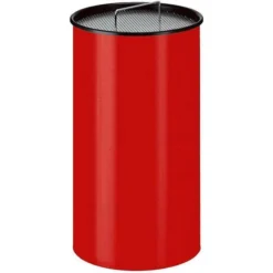 Sand Filled Ashtray, Round, With Sieve, Red