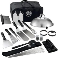 Grillers Choice 32 Piece Griddle Accessories Set Metal Spatulas Commercial Heavy Top,grill,Indoor-Outdoor,Hibachi,BBQ